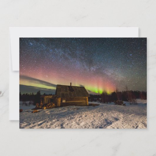 氷と雪 | Aurora Polaris Murmansk，アイスランド サンキューカード (正面)