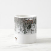 氷と雪 Deer in Snow Quebec，カナダ コーヒーマグカップ (中央)