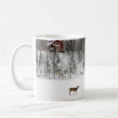 氷と雪 Deer in Snow Quebec，カナダ コーヒーマグカップ (左)
