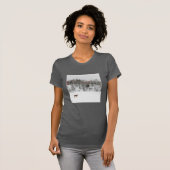 氷と雪 Deer in Snow Quebec，カナダ Tシャツ (正面フル)
