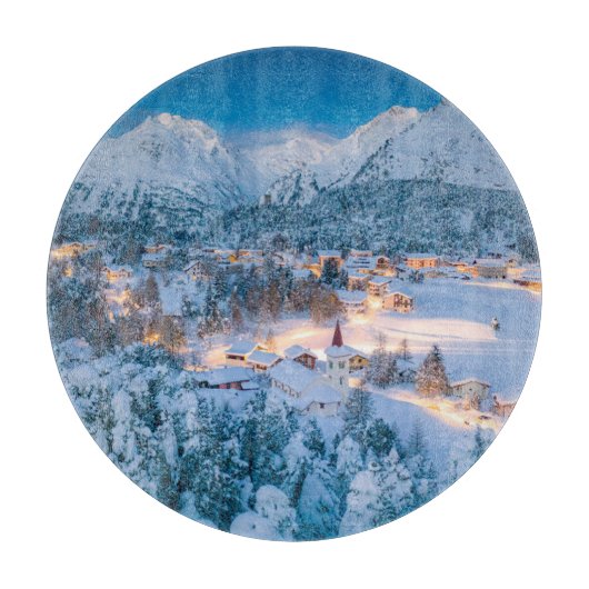 氷と雪 | Graubunden, Engadin，スイス カッティングボード (正面)