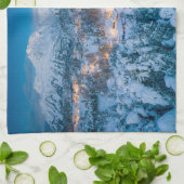 氷と雪 | Graubunden, Engadin，スイス キッチンタオル (折り畳み)