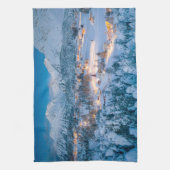 氷と雪 | Graubunden, Engadin，スイス キッチンタオル (縦)