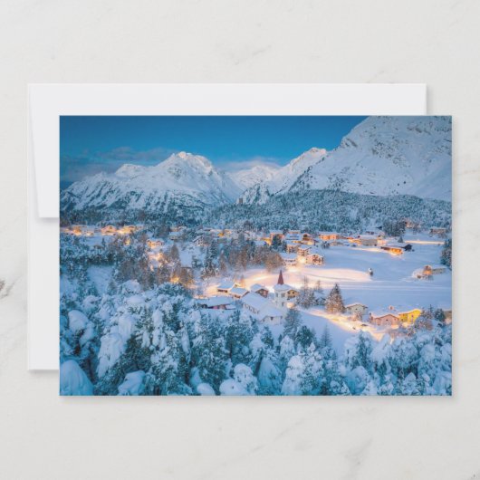 氷と雪 | Graubunden, Engadin,スイス サンキューカード (正面)