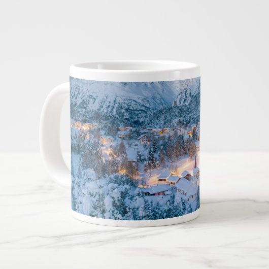 氷と雪 | Graubunden, Engadin,スイス ジャンボコーヒーマグカップ (正面左)
