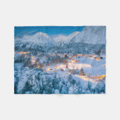 氷と雪 | Graubunden, Engadin,スイス フリースブランケット (正面(横))