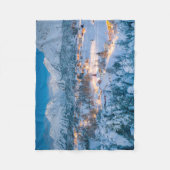 氷と雪 | Graubunden, Engadin,スイス フリースブランケット (正面)