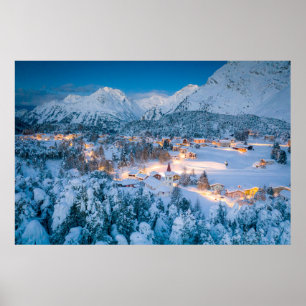 氷と雪 Graubunden, Engadin,スイス ポスター