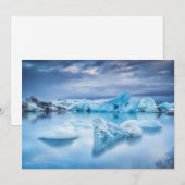 氷と雪 | Jokulsarlon Lagoon，アイスランド サンキューカード (正面/裏面)