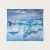 氷と雪 | Jokulsarlon Lagoon，アイスランド タペストリー (正面(横))