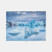 氷と雪 | Jokulsarlon Lagoon，アイスランド フリースブランケット (正面(横))