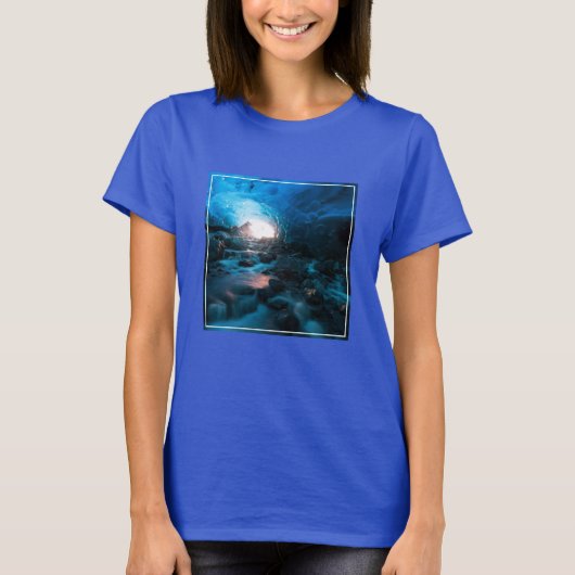 氷と雪 | Mendenhall Glacier, Juneau，アラスカ Tシャツ (正面)