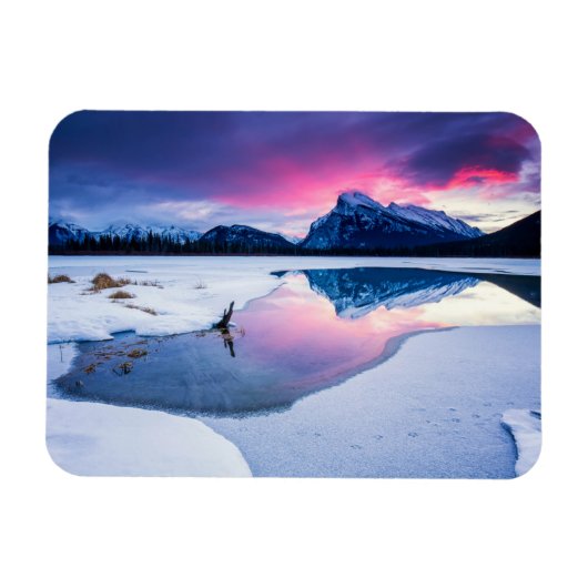 氷と雪 | Mt. Rundle,カナダ マグネット (横)