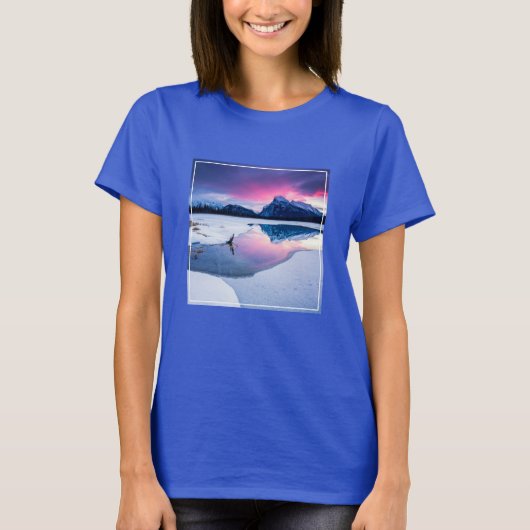 氷と雪 | Mt. Rundle,カナダ Tシャツ (正面)