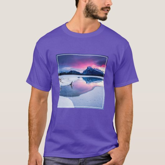 氷と雪 | Mt. Rundle，カナダ Tシャツ (正面)
