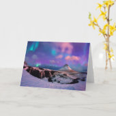 氷と雪 | Northern Lights, Kirkjufall Mountain カード (黄色い花)