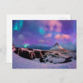 氷と雪 | Northern Lights, Kirkjufall Mountain ポストカード (正面/裏面)