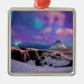 氷と雪 | Northern Lights, Kirkjufall Mountain メタルオーナメント (正面)