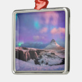 氷と雪 | Northern Lights, Kirkjufall Mountain メタルオーナメント (左)
