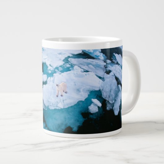 氷と雪 | Polar Bear，北極海，スバルバード ジャンボコーヒーマグカップ (正面右)