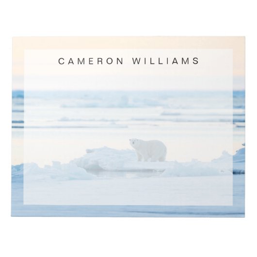 氷と雪 | Polar Bear Iceberg Norway ノートパッド (正面)