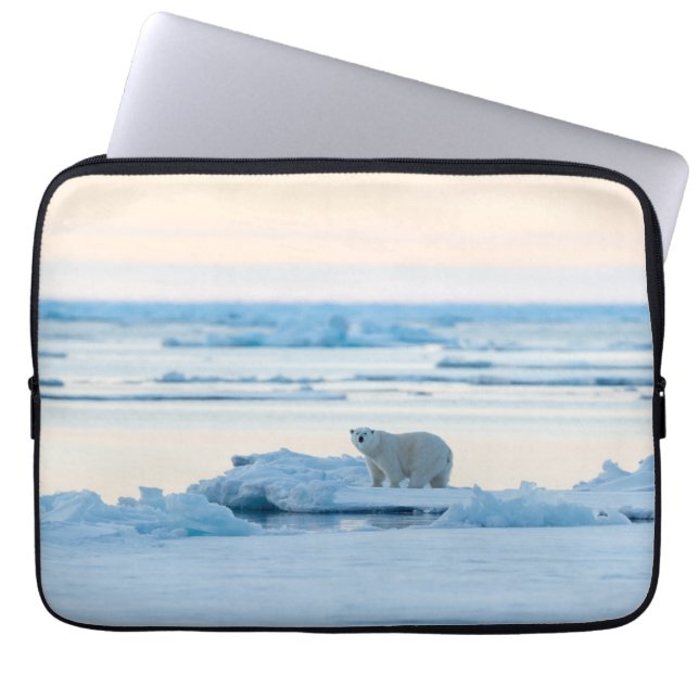 氷と雪 | Polar Bear Iceberg Norway ラップトップスリーブ (正面)