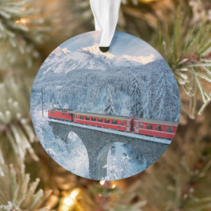 氷と雪 Red Bernina 表現 Train Switzerland Red Bernina オーナメント