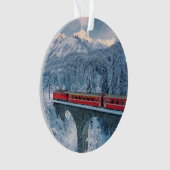 氷と雪 Red Bernina 表現 Train Switzerland | Red Bernina オーナメント (正面)