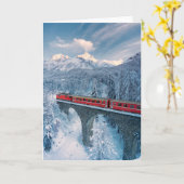 氷と雪 Red Bernina 表現 Train Switzerland | Red Bernina カード (黄色い花)