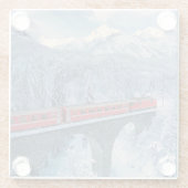 氷と雪 Red Bernina 表現 Train Switzerland | Red Bernina ガラスコースター (裏面)