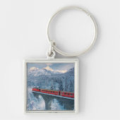 氷と雪 Red Bernina 表現 Train Switzerland | Red Bernina キーホルダー (正面)