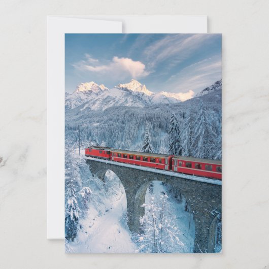 氷と雪 Red Bernina 表現 Train Switzerland | Red Bernina サンキューカード (正面)