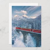 氷と雪 Red Bernina 表現 Train Switzerland | Red Bernina サンキューカード (正面/裏面)