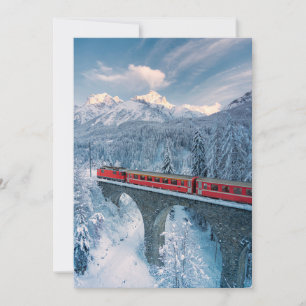 氷と雪 Red Bernina 表現 Train Switzerland Red Bernina サンキューカード