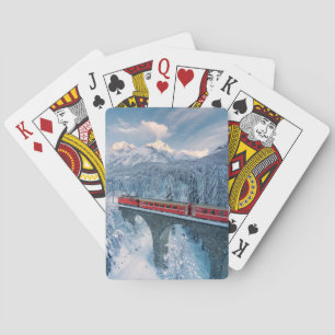 氷と雪 Red Bernina 表現 Train Switzerland Red Bernina トランプ