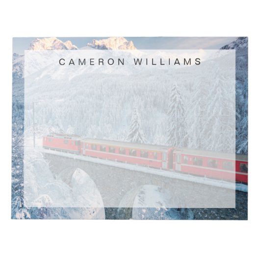 氷と雪 Red Bernina 表現 Train Switzerland | Red Bernina ノートパッド (正面)