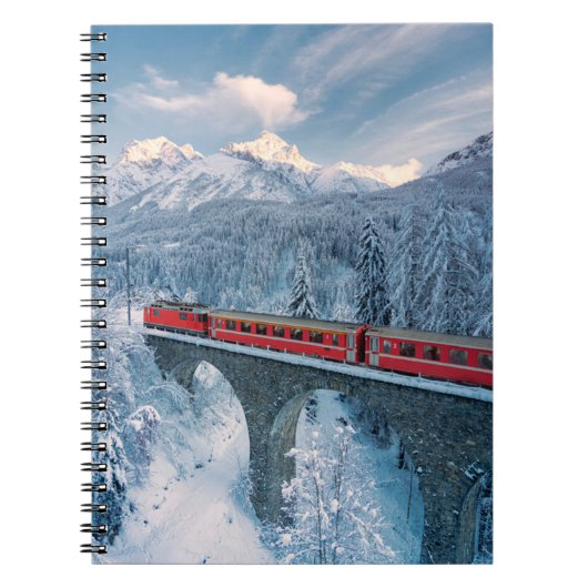 氷と雪 Red Bernina 表現 Train Switzerland | Red Bernina ノートブック (正面)