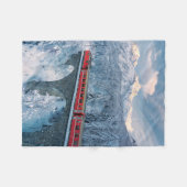 氷と雪 Red Bernina 表現 Train Switzerland | Red Bernina フリースブランケット (正面(横))