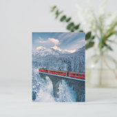 氷と雪 Red Bernina 表現 Train Switzerland | Red Bernina ポストカード (スタンド正面)