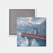 氷と雪 Red Bernina 表現 Train Switzerland | Red Bernina マグネット (正面/裏面)