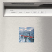 氷と雪 Red Bernina 表現 Train Switzerland | Red Bernina マグネット (インサイチュ (食洗機))