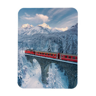 氷と雪 Red Bernina 表現 Train Switzerland Red Bernina マグネット