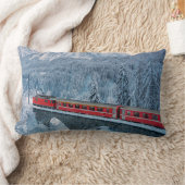 氷と雪 Red Bernina 表現 Train Switzerland | Red Bernina ランバークッション (ブランケット)