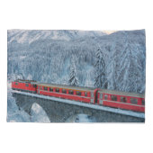 氷と雪 Red Bernina 表現 Train Switzerland | Red Bernina 枕カバー (裏面)