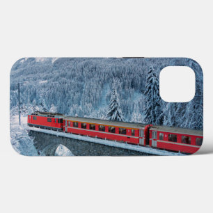 氷と雪 Red Bernina 表現 Train Switzerland Red Bernina iPhone 13ケース