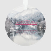 氷と雪 | Red Bridge in Winter, Japan オーナメント (裏面)