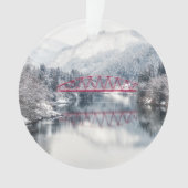 氷と雪 | Red Bridge in Winter, Japan オーナメント (正面)