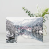 氷と雪 | Red Bridge in Winter, Japan サンキューカード (スタンド正面)