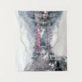 氷と雪 | Red Bridge in Winter, Japan タペストリー (正面)