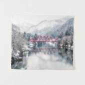 氷と雪 | Red Bridge in Winter, Japan タペストリー (正面(横))